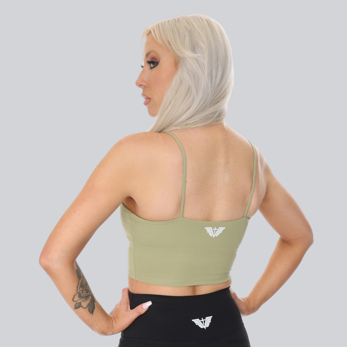 Built-In Bra Crop Tank Classic Spaghetti Brablend